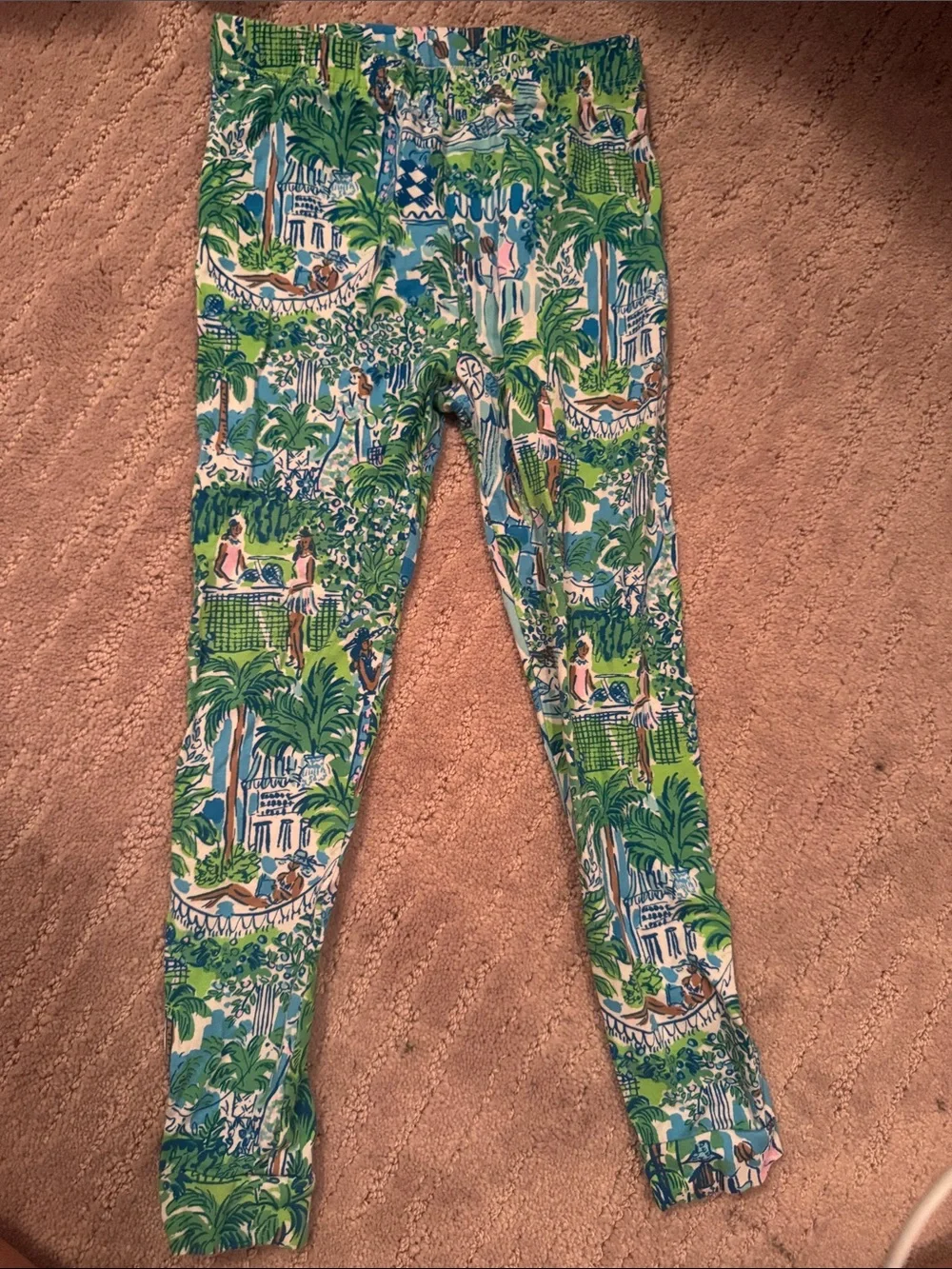 Lilly Pulitzer Green & Blue Tropical Long Sleeve Pajama Top